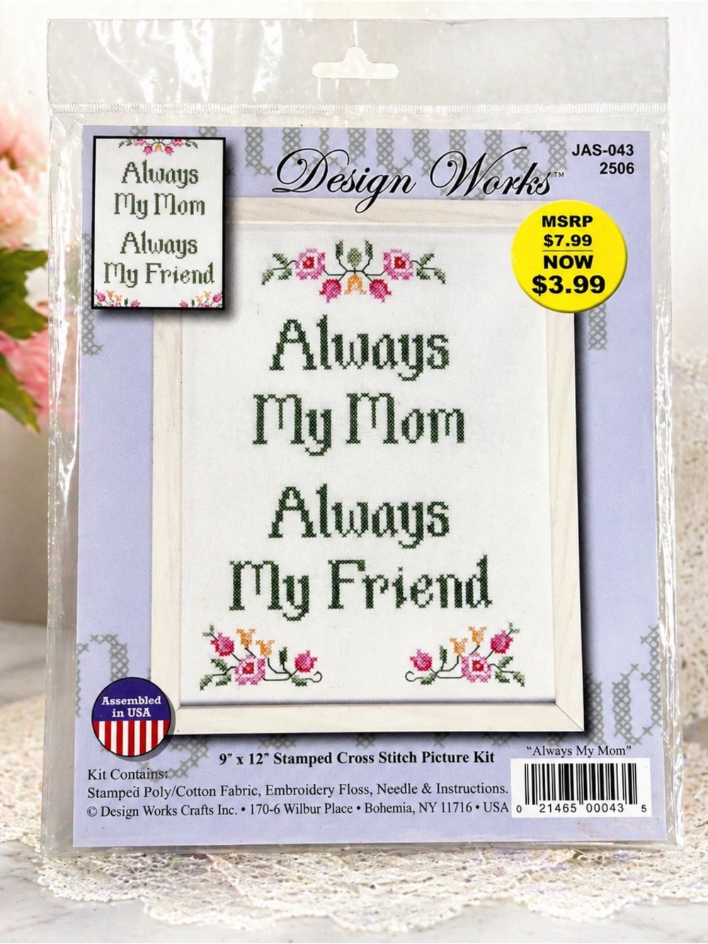 Design Works “Always My Mom Always My Friend” Cross Stitch Kit NEW Sealed 9x12